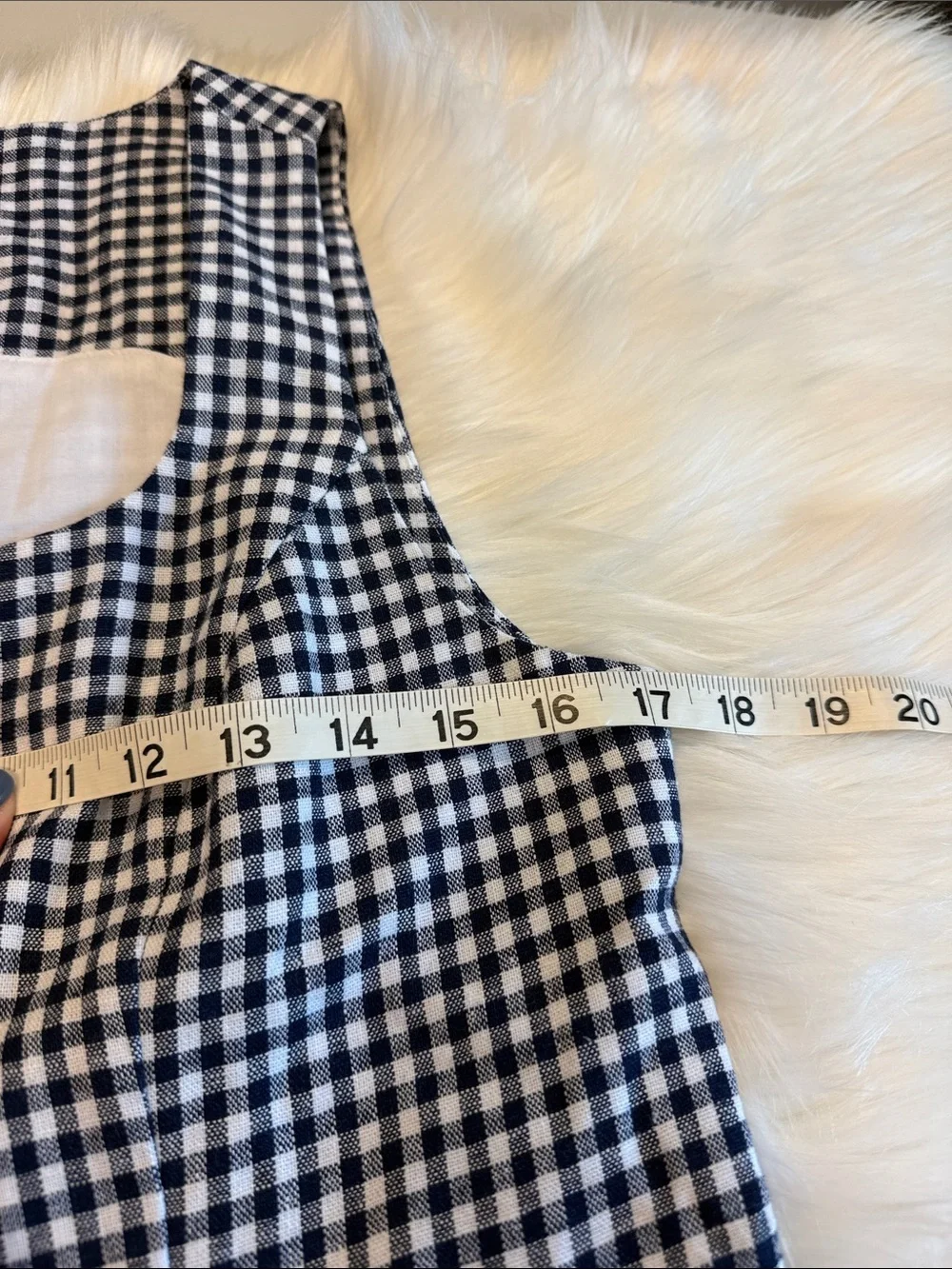 NWT J Crew Factory Gingham Button Front Top - Navy & White - Picture 4 of 6